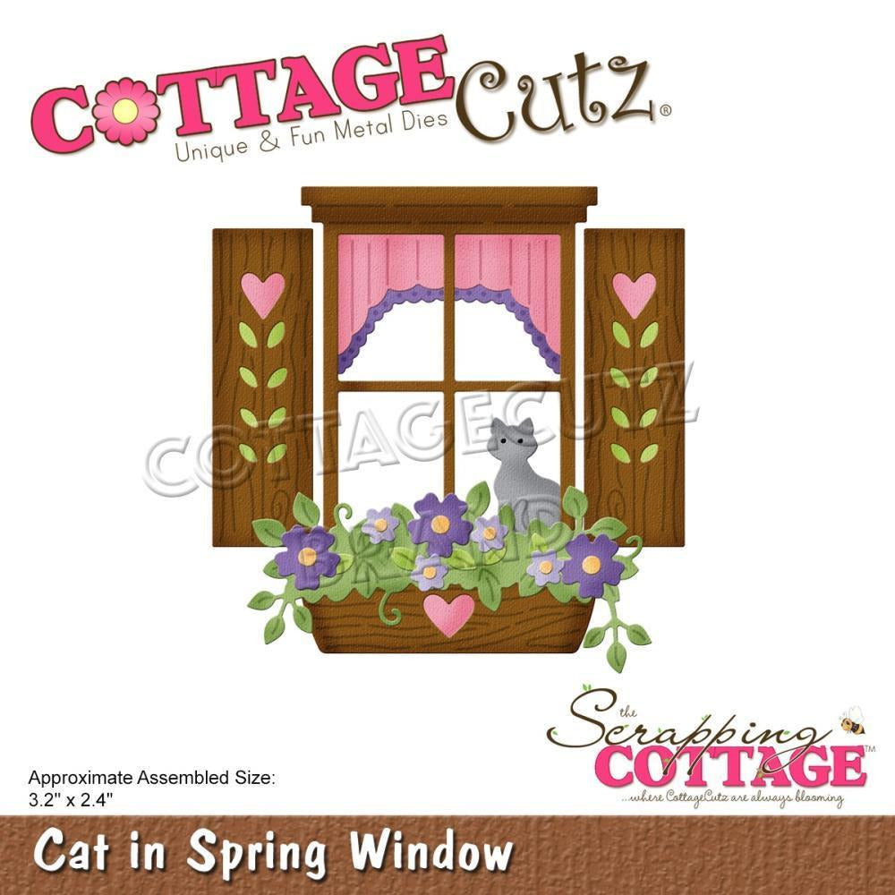 CottageCutz Die - Cat In Spring Window