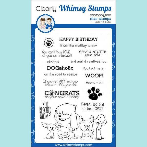 Whimsy Stamps Adopt Don't Shop DOGS Clear Stamps