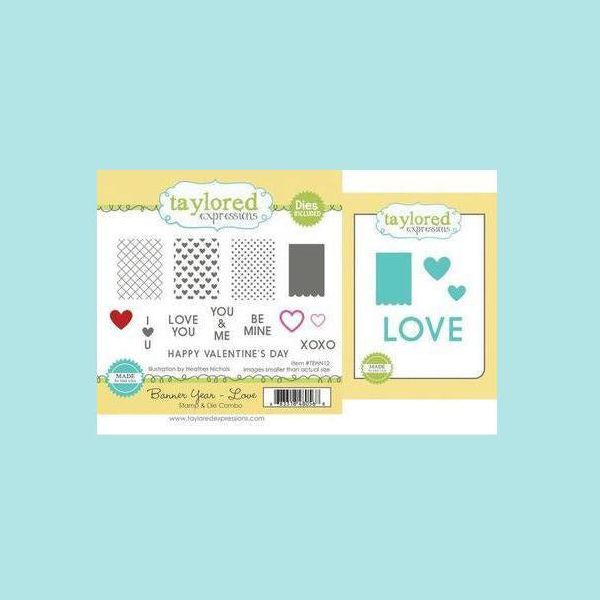 White Smoke Taylored Expressions - Banner Year - Love - Stamp & Die Combo