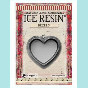 Ice Resin Foundry Bezel Collection - Milan Antique Silver Medium Heart