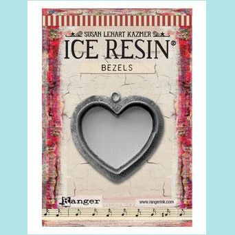 Ice Resin Foundry Bezel Collection - Milan Antique Silver Large Heart
