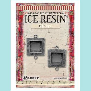 Ice Resin Bezels Collection - Milan Antique Silver Small Square