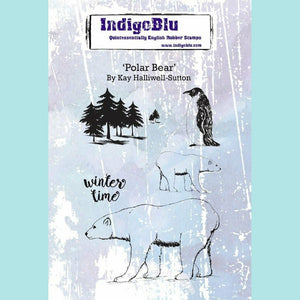 Powder Blue IndigoBlu - Polar Bear A6 Red Rubber Stamp by Kay Halliwell-Sutton