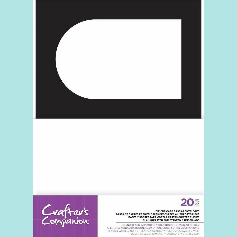 Black Crafters Companion 5" x 7" Arched Window Aperture - Die Cut Card Bases and Envelopes