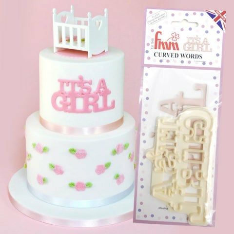 FMM Sugarcraft - Curved Words- It's a Girls Cutter