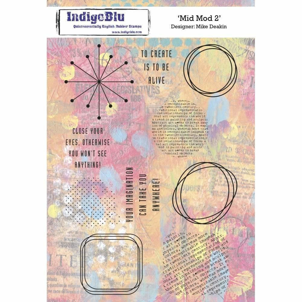 IndigoBlu Mid Mod 2 A5 Red Rubber Stamp