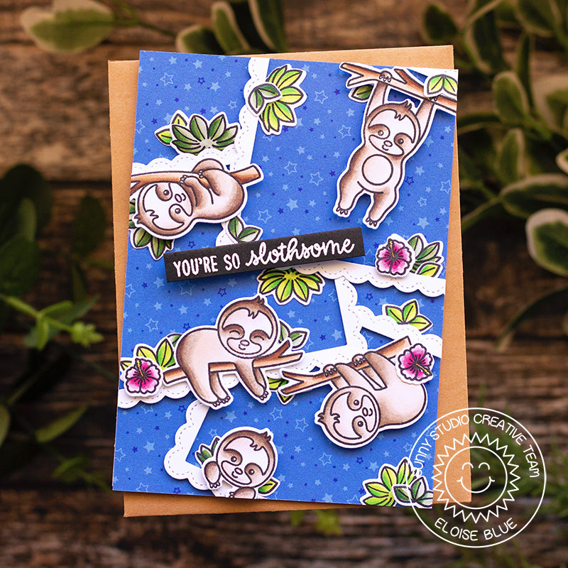 Sunny Studio Stamps - Silly Sloths, cards with Leanne and Elousie