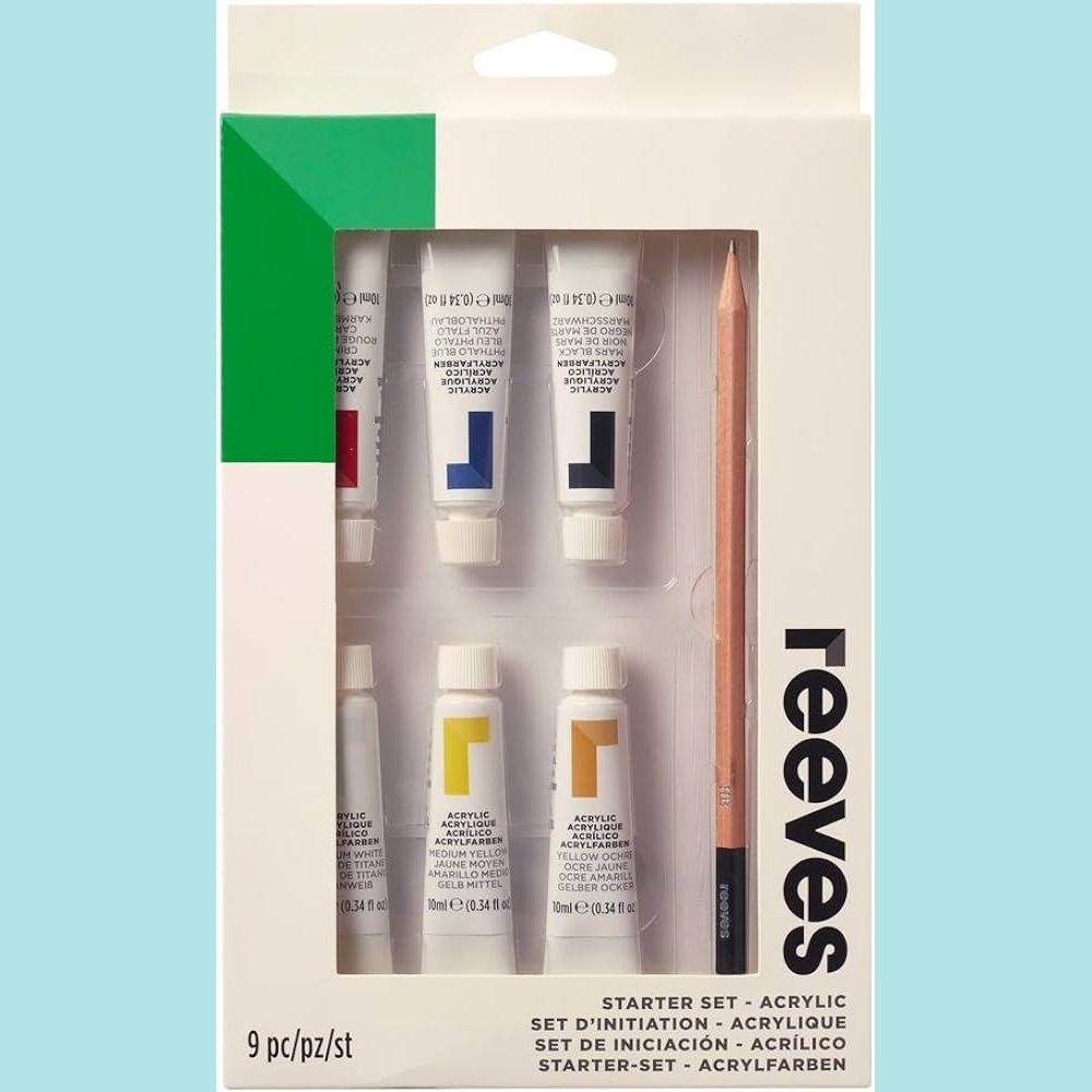Reeves Acrylic Paint Starter Set 10 mL 9 Pieces