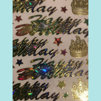 Upikit 3D Dimensional Stickers - Happy Birthday Theme - 1 Sheet