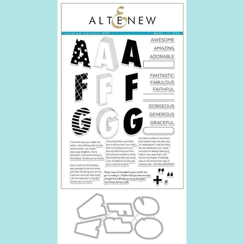Altenew - Layered Letters AFG Stamp & Die Bundle