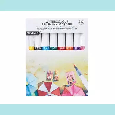 Creative PL Watercolour Brush Ink Markers - Sets of 8 markers