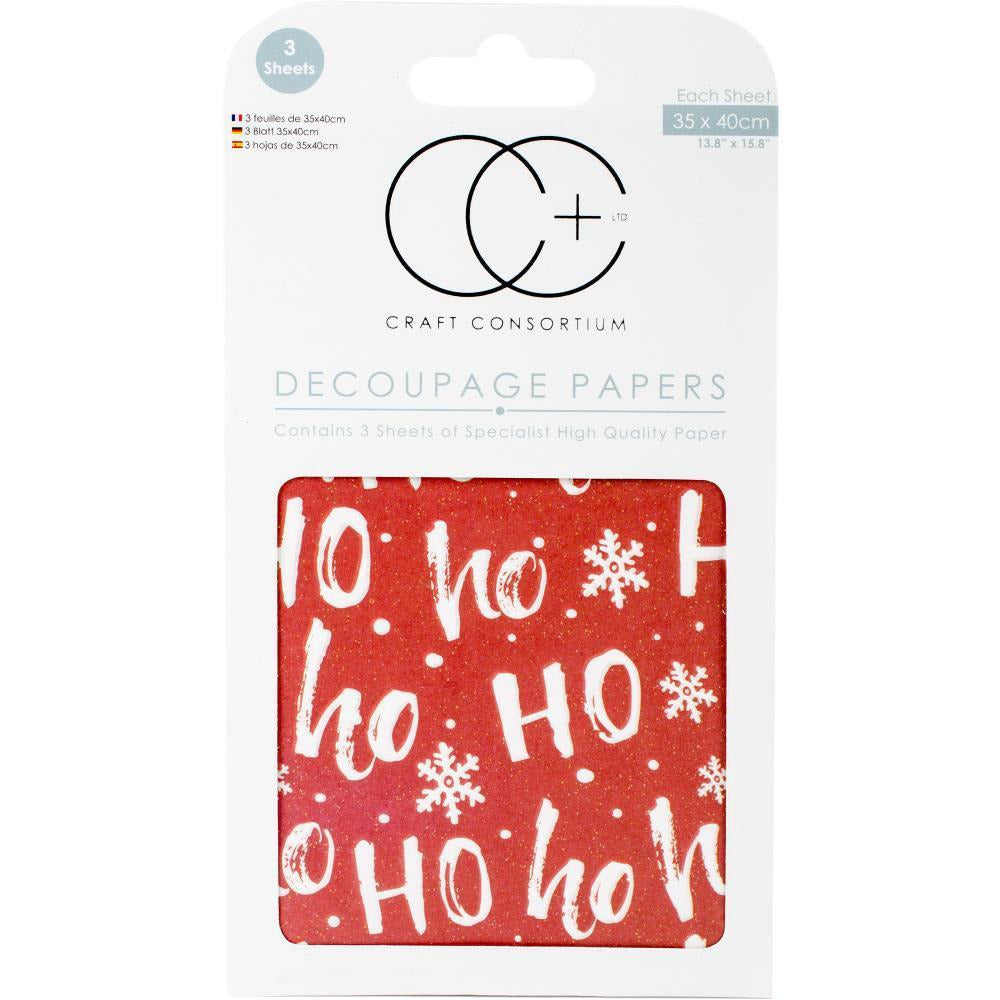Craft Consortium - Decoupage Papers - Christmas - Ho, Ho, Ho