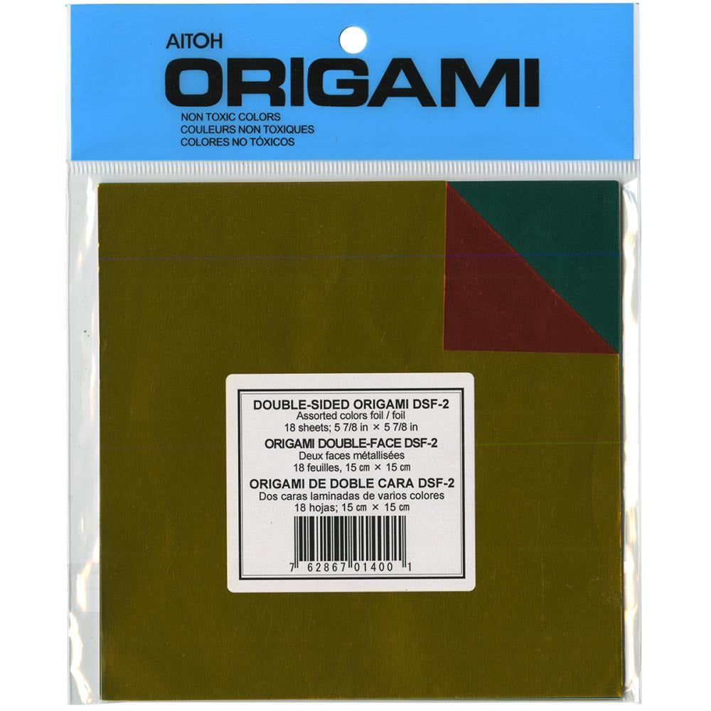 Aitoh - Origami Paper Assorted Foil/Foil Double-Sided 18/Pkg