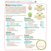 Kwik-Sew Cooking Critters - All Sizes in One Envelope
