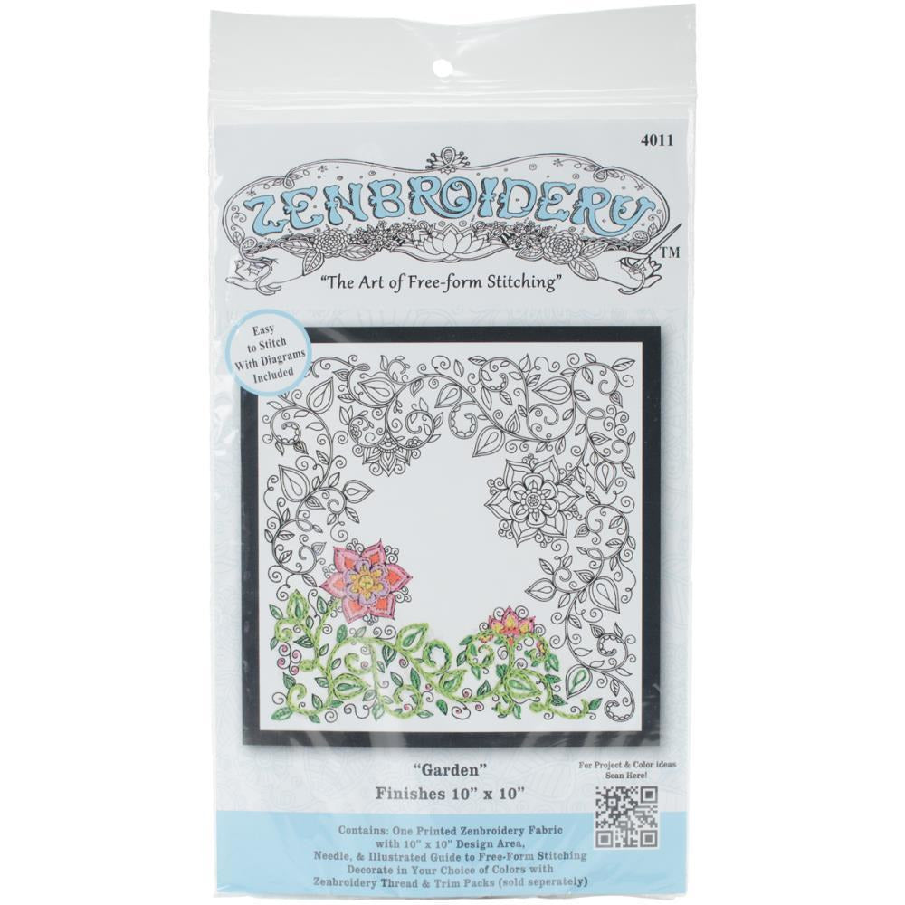 Design Works - Zenbroidery Printed Fabric - Garden (Embroidery Kit)