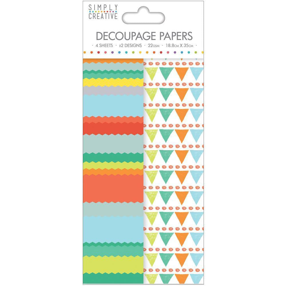 Simply Creative Decoupage Paper - Bright Bunting