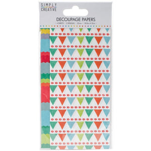 Simply Creative Decoupage Paper - Bright Bunting