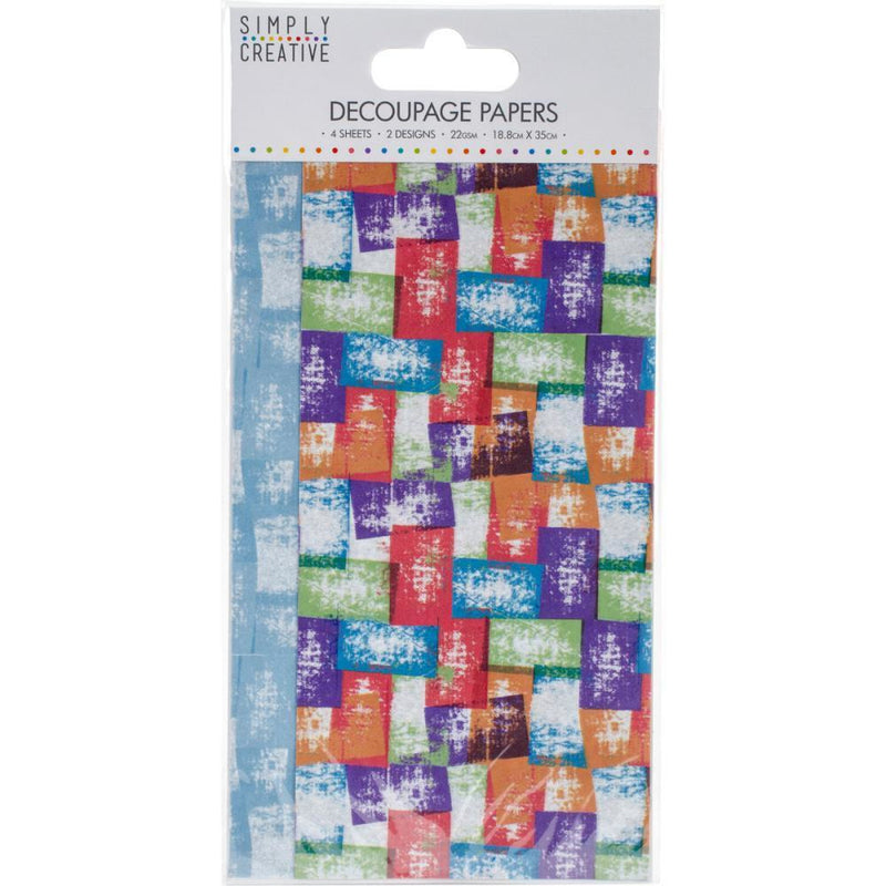 Simply Creative Decoupage Paper - Coloured Blocks