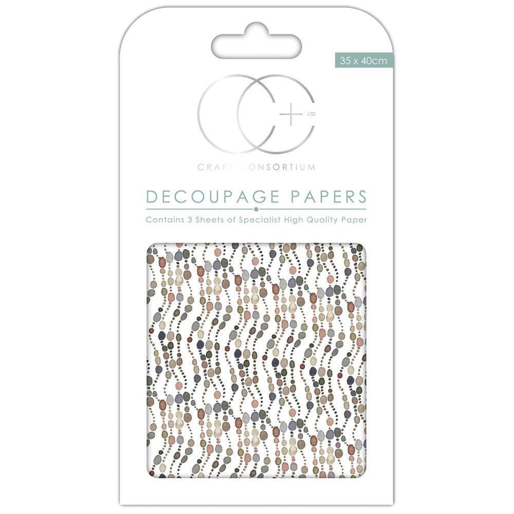 Craft Consortium - Natural Pebble Chains - Decoupage Papers
