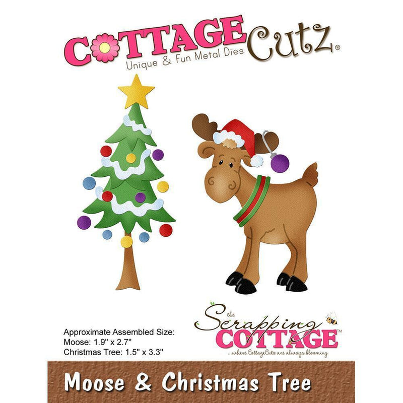 CottageCutz Die - Moose and Christmas Tree