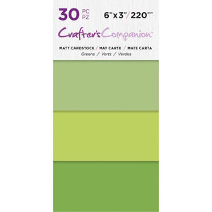 Crafters Companion Gradient Matte Cardstock 6" x 3" Greens
