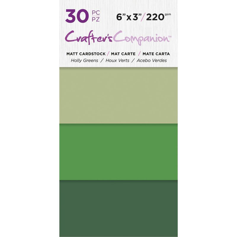 Crafters Companion Gradient Matte Cardstock 6" x 3" Holly Greens