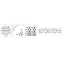 Crafter's Companion - Threaders Quilt Stencil 4/Pkg - Geometric