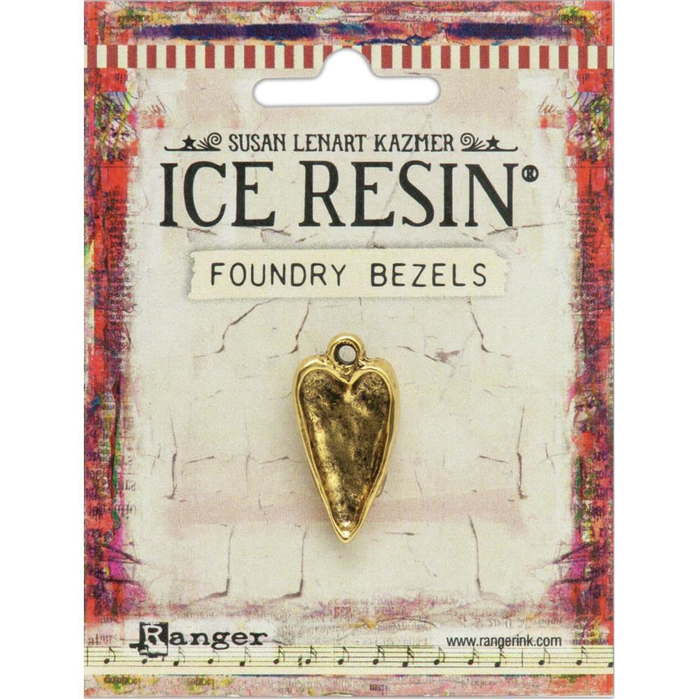 Ice Resin Foundry Bezel Collection - Gold Hammered Heart
