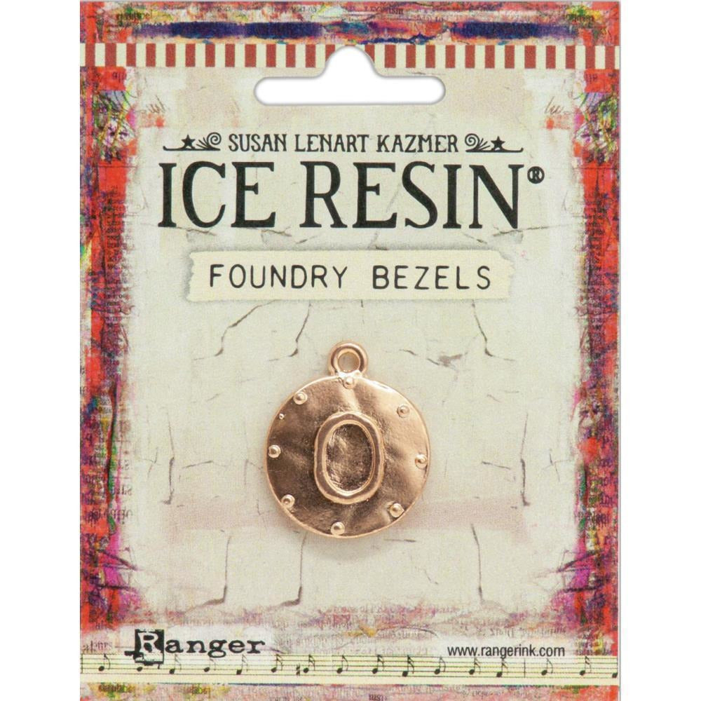 Gray Ice Resin Foundry Bezel Collection - Rose Gold Round Cabby