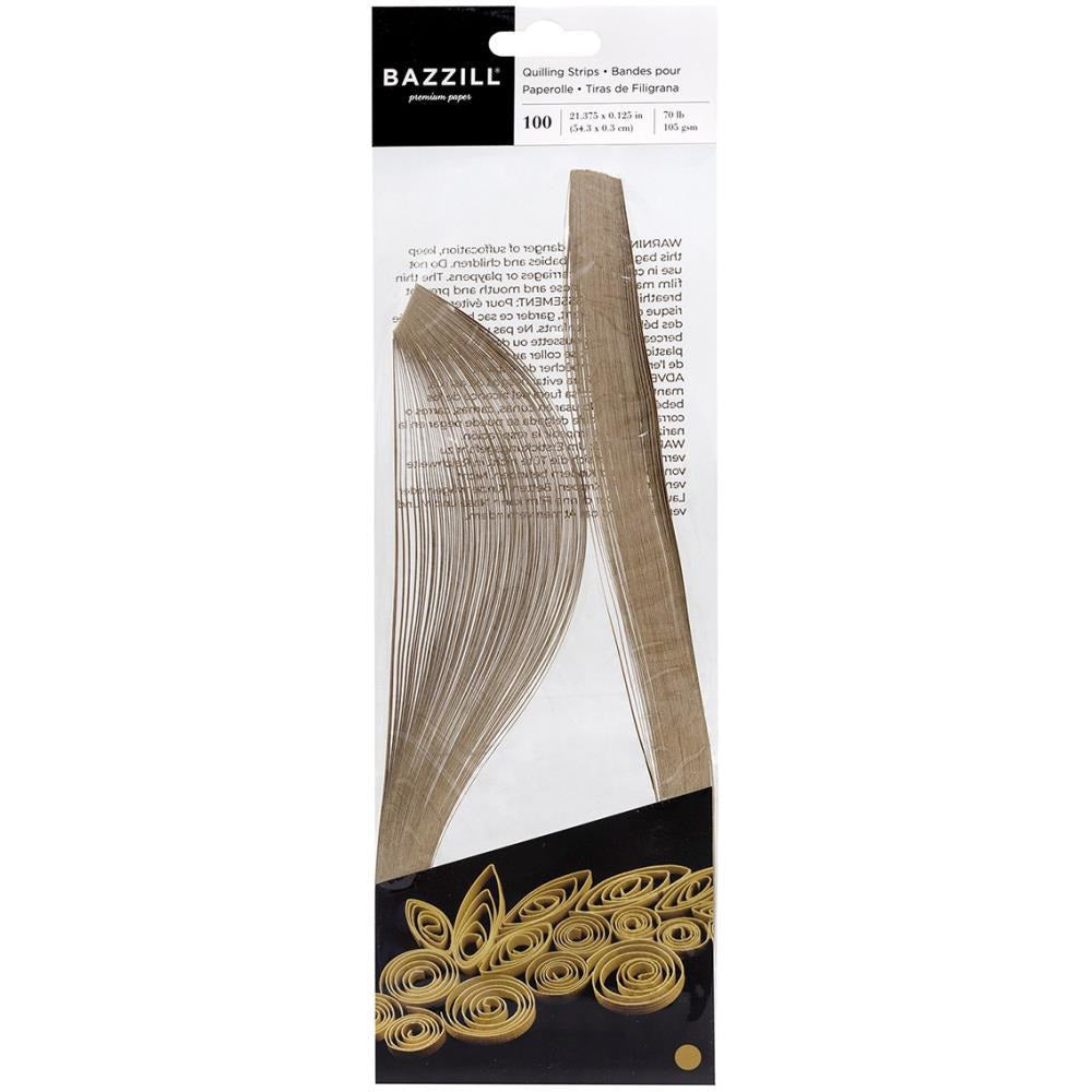 Bazzill Quilling Strip Paper Pack 100/Pkg - Gold