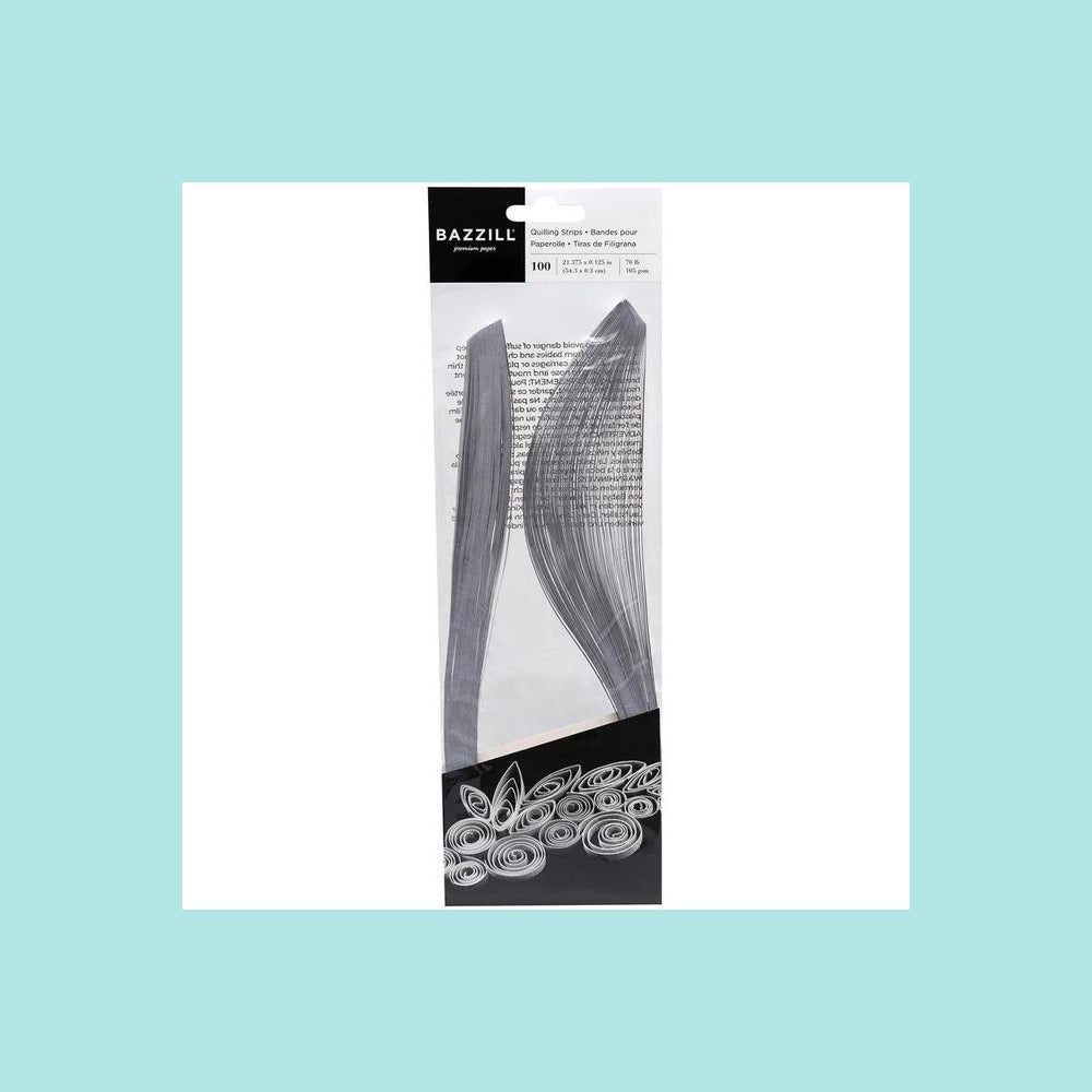 White Smoke Bazzill Quilling Strip Paper Pack 100/Pkg - Rose Gold