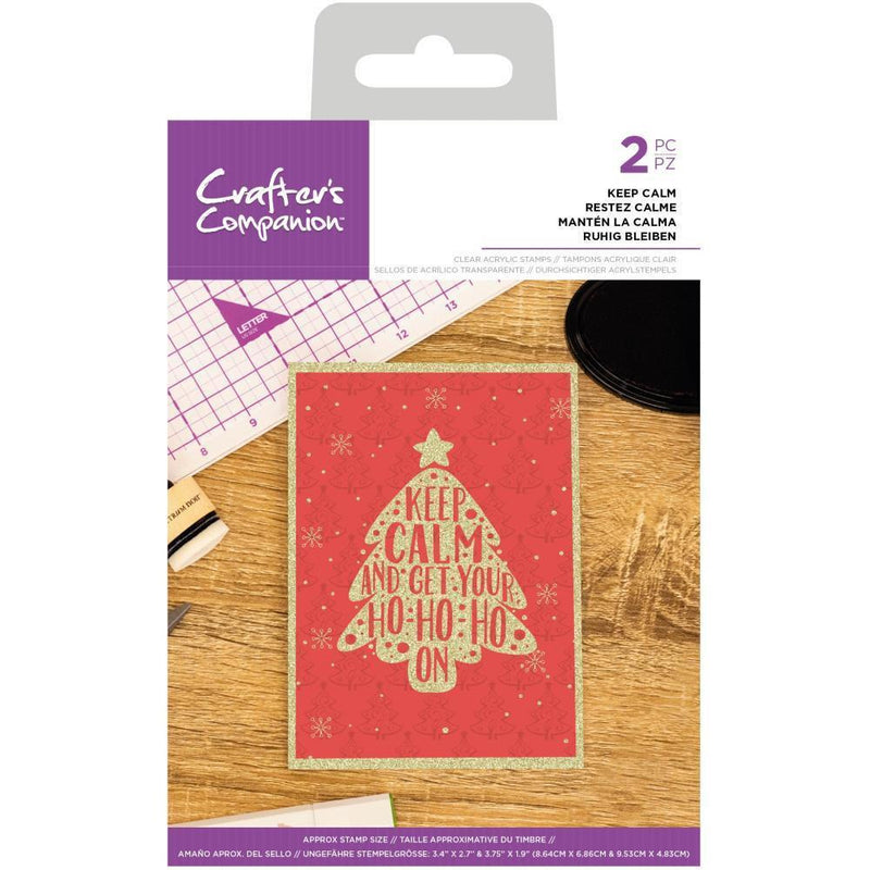 Crafter's Companion - Clear Acrylic Quirky Stamp - Keep Calm