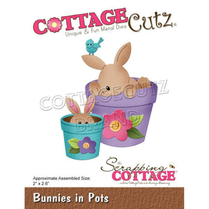 CottageCutz Die - Bunnies In Pots