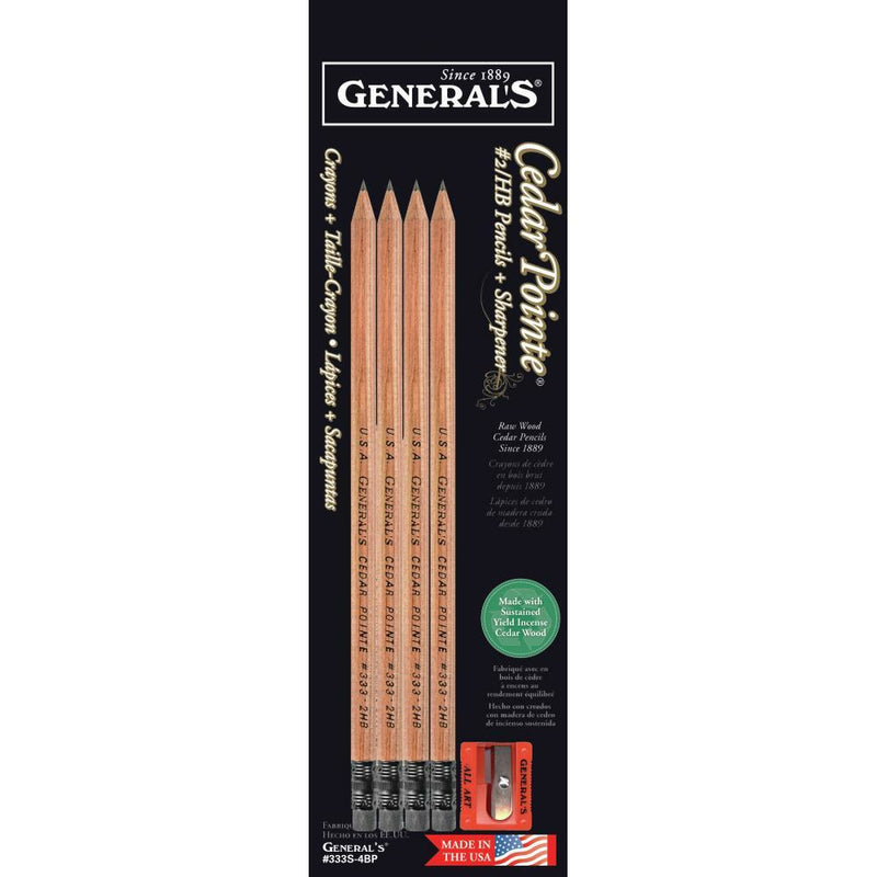 General's - Cedar Pointe Graphite Pencils W/Sharpener 5/Pkg