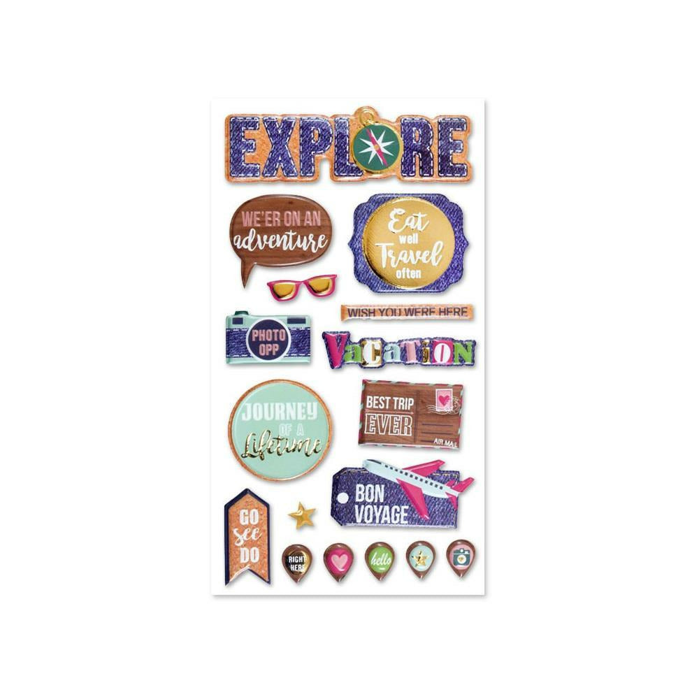 MultiCraft 3D Pop-Up Stickers - Explore with foil accents