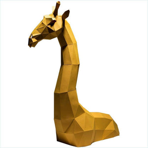 Dark Goldenrod Papercraft World - 3D Papercraft Wall Art Giraffe  (Ages 12+)