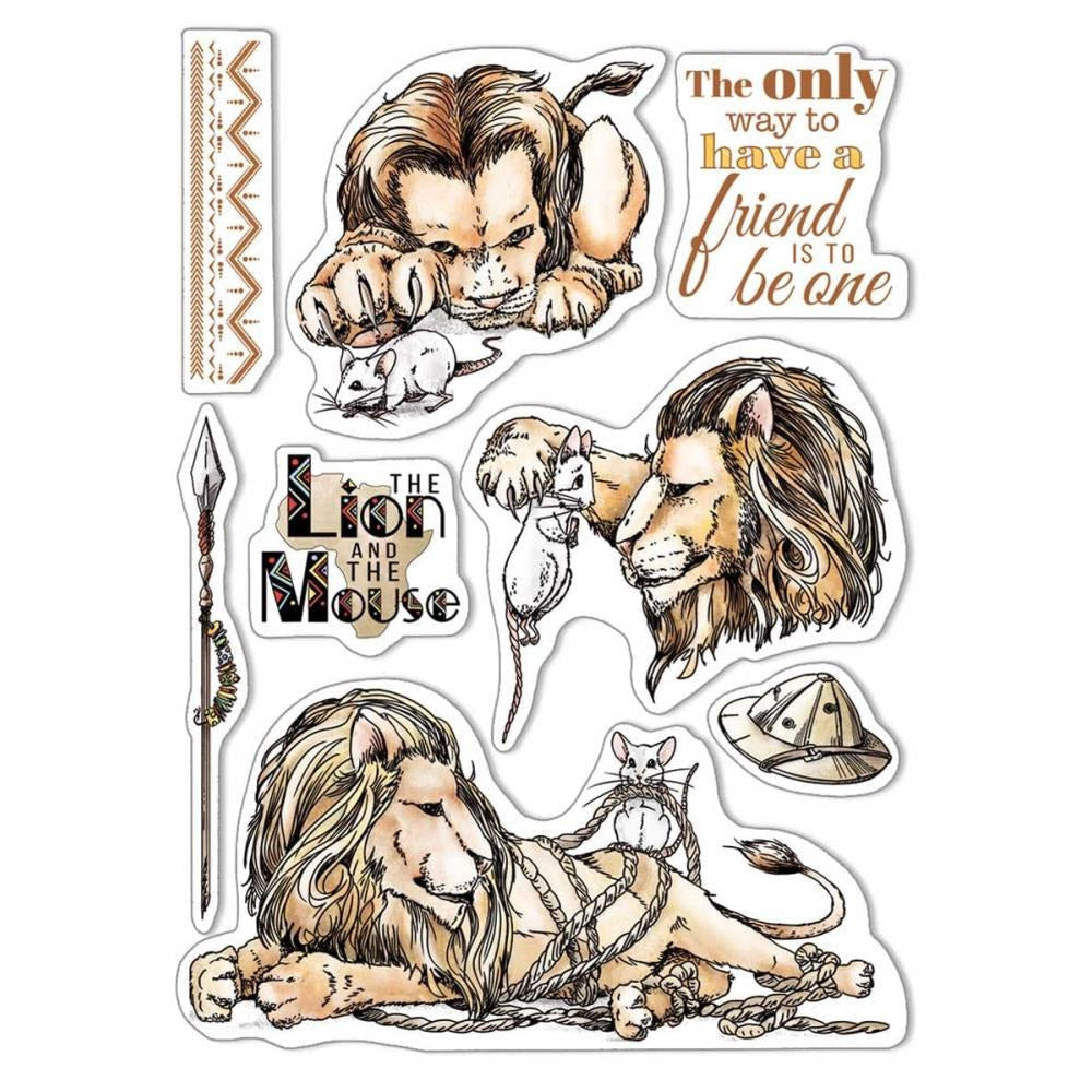 Ciao Bella Stamping Art Clear Stamps 6"X8" - The Lion & The Mouse, Aesop's Fables