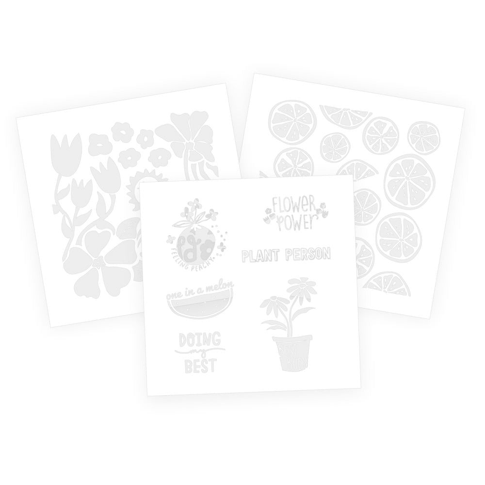 We R Memory Keepers - We R Vinyl Print Press Pre-Cut Iron-On Vinyl 3pkg - Fruit And Plant Theme, 8 Designs