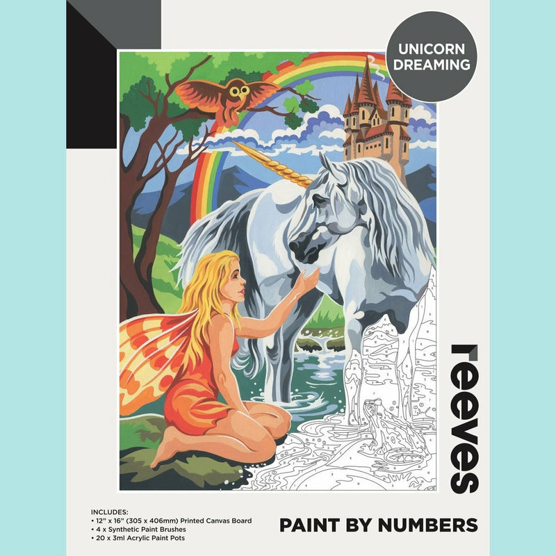 Light Gray Reeves Large Painting By Numbers - Unicorn Dreaming