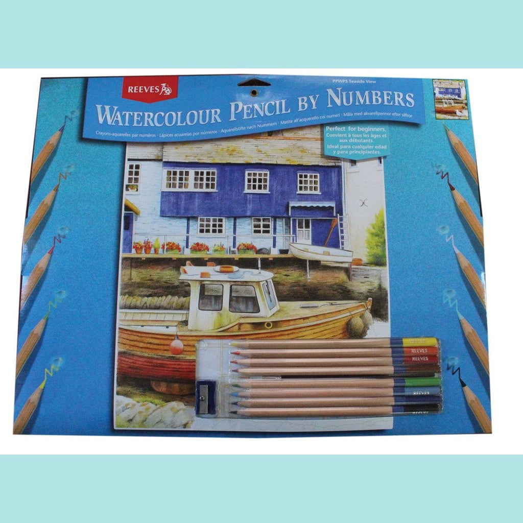 Reeves Water Colour Pencil By Numbers - Seaside View
