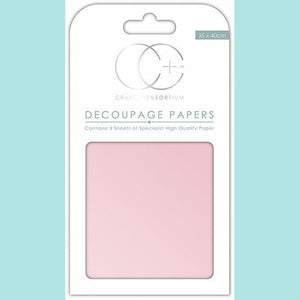 Craft Consortium - Decoupage Papers PEARL BABY PINK
