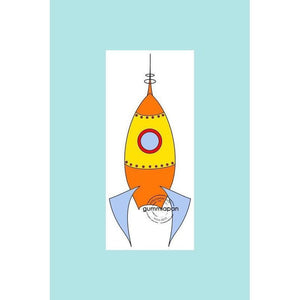 Gummiapan Spaceship stamp