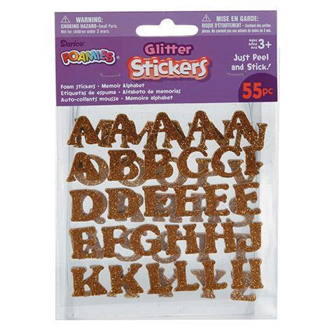 Darice -  Foamies Glitter Alphabet Stickers - Gold - 2 sheets