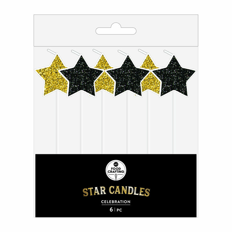 American Crafts - Candles Stars Black & Gold