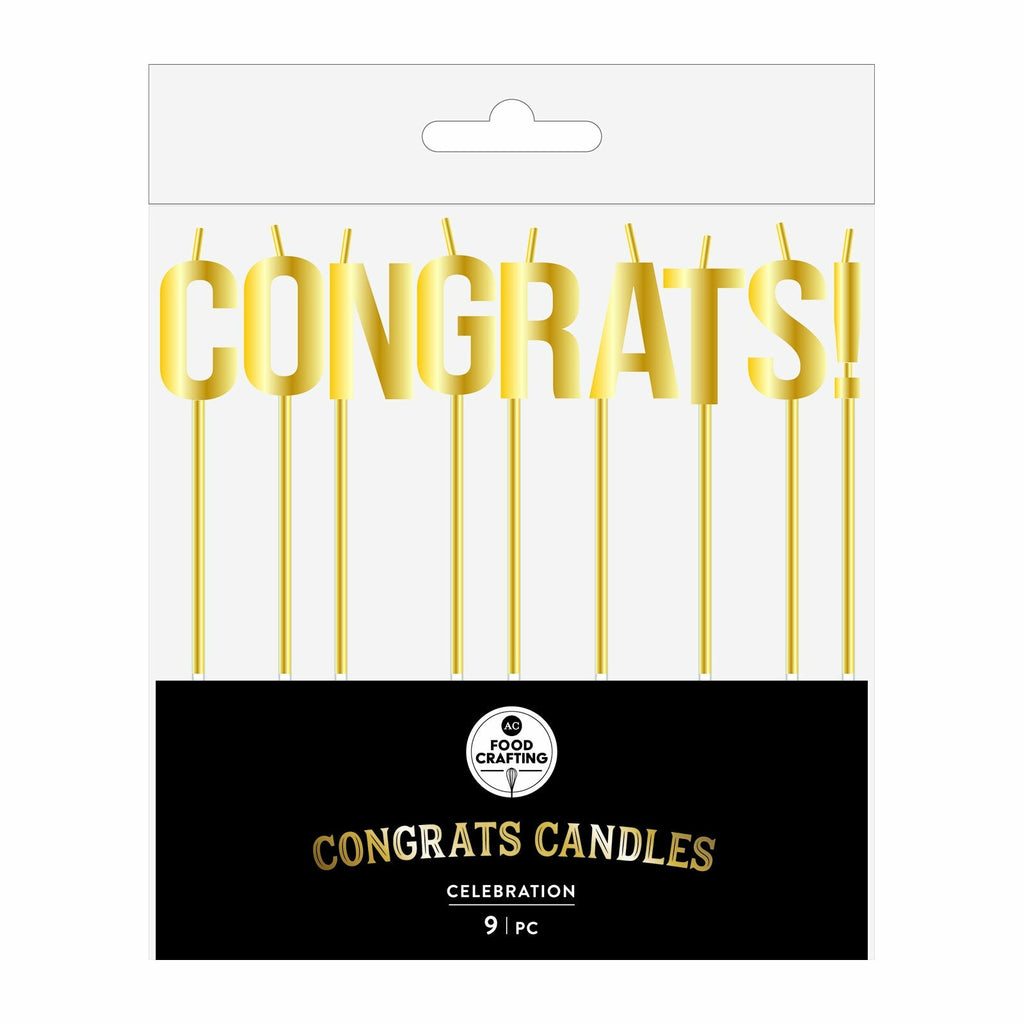 American Crafts - Candles Congrats Gold
