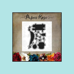 White Smoke Paper Rose - Bush Babies Accessories - Stamp and Die