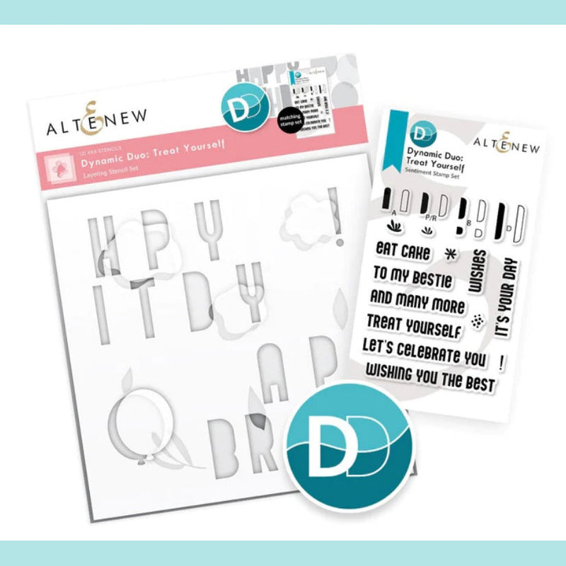 Altenew - Dynamic Duo: Treat Yourself Stamp & Stencil