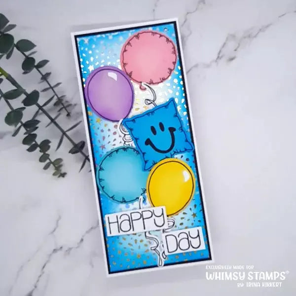 Whimsy Stamps -  Happy Day Balloons Outline Stamp & Die