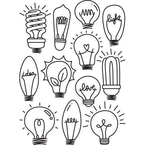 Darice® Embossing Folders: Hand Drawn Light Bulbs Pattern