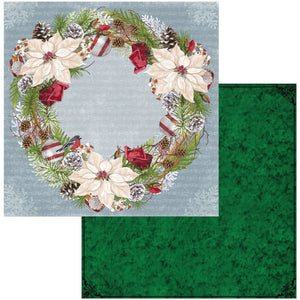 BoBunny - Joyful Christmas Patterned Paper  - 12 X 12 - Wreath